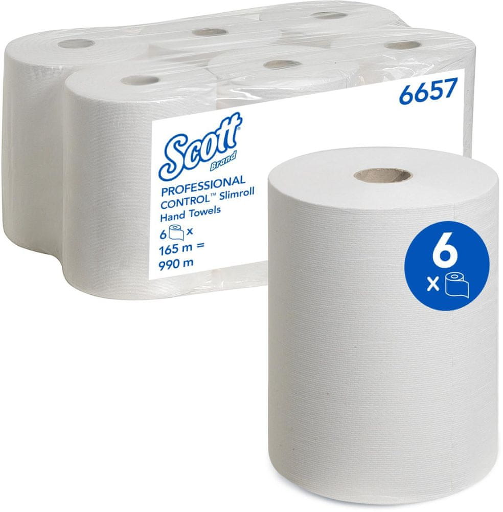 WEBHIDDENBRAND Papierové uteráky KC Scott v rolke, Slimroll, biele
